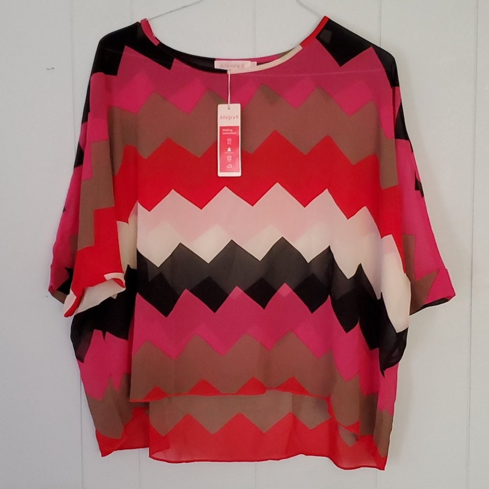 Sheer dolman sleeve blouse